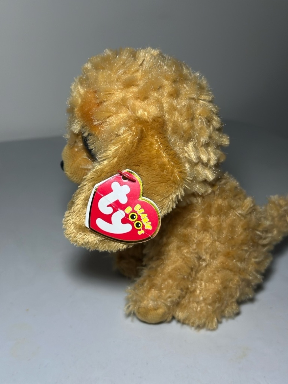 Ty Beanie Boos “Noodles” Goldendoodle Plush – Glitter Eyes Dog (7”) - Picture 8 of 12